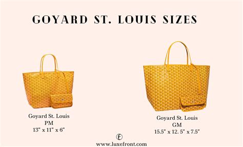 dimensions of goyard st louis tote